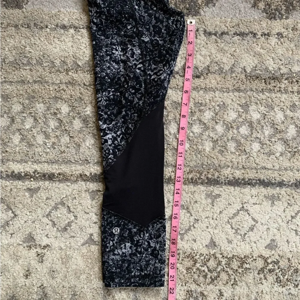 Lululemon Pace Rival Crop Achromatize Ice Grey Black Tights 2